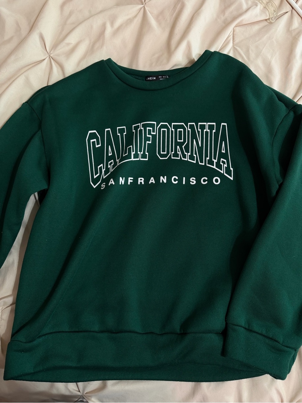SHEIN Green 'California San Francisco' Crewneck Sweatshirt